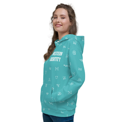 W.I. Turquoise Branded Hoodie